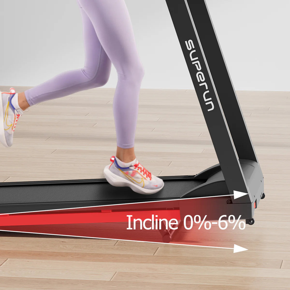 SupeRun Inclined Foldable Smart 10 MPH Online Racing Treadmill