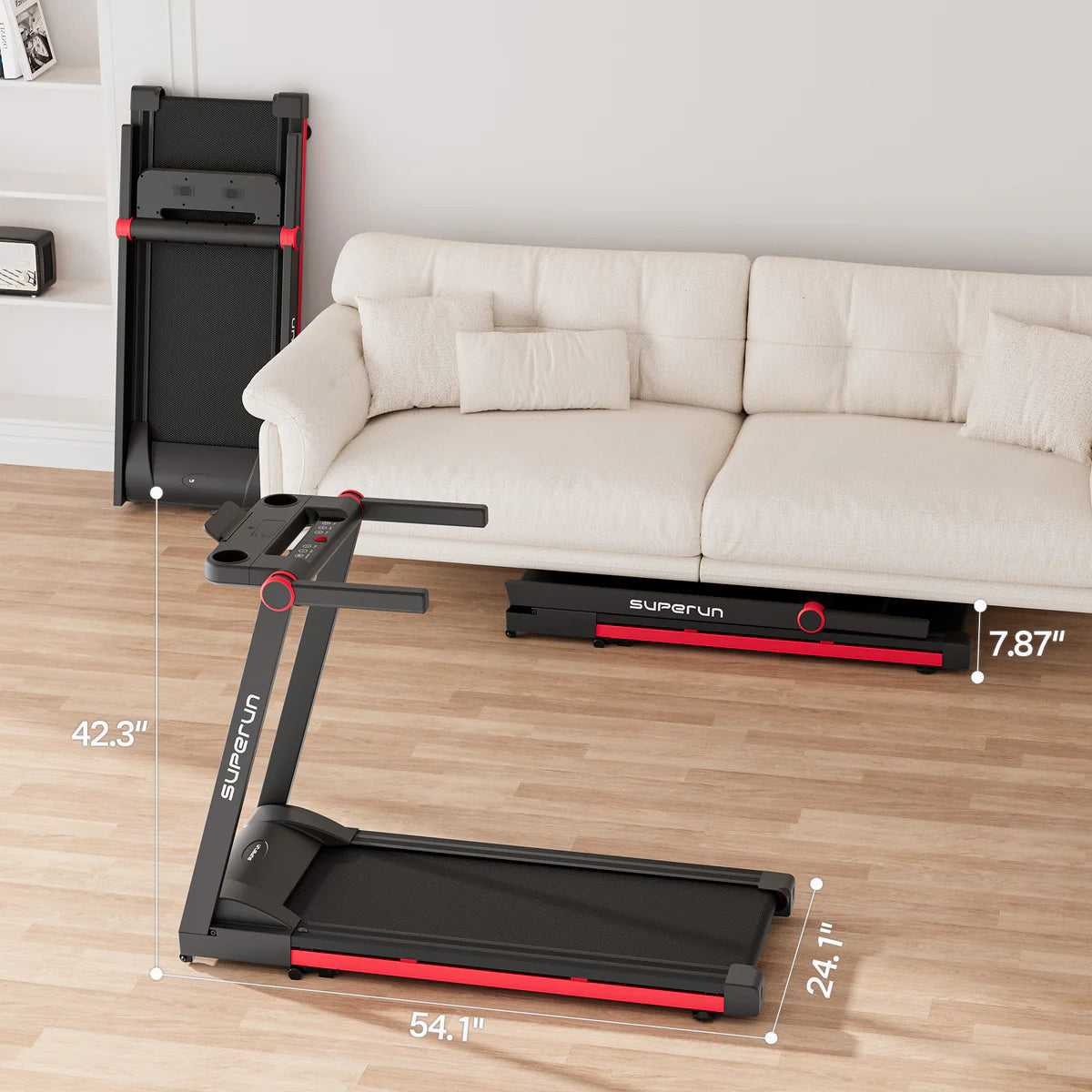 SupeRun Inclined Foldable Smart 10 MPH Online Racing Treadmill